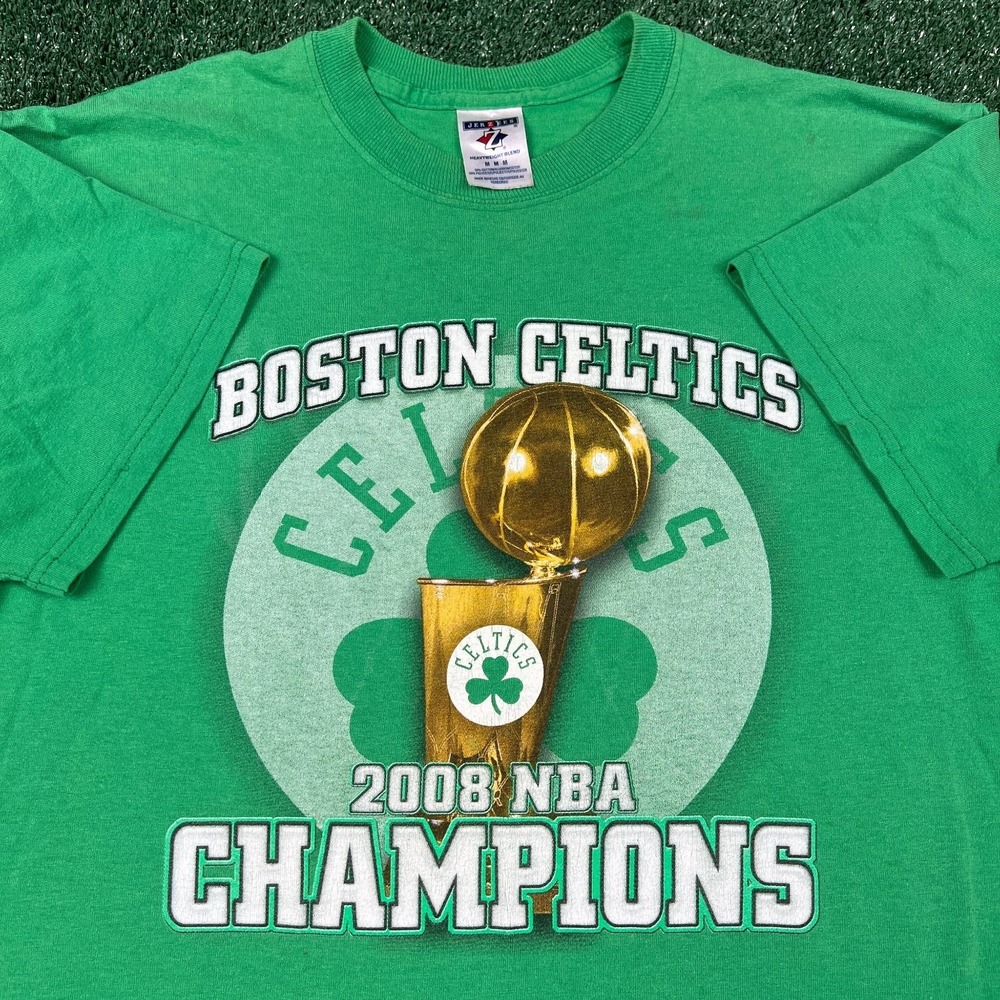 Vintageβ Jerzees Boston Celtics NBA Champions 2008 T-Shirt Mens Medium Green Y2K